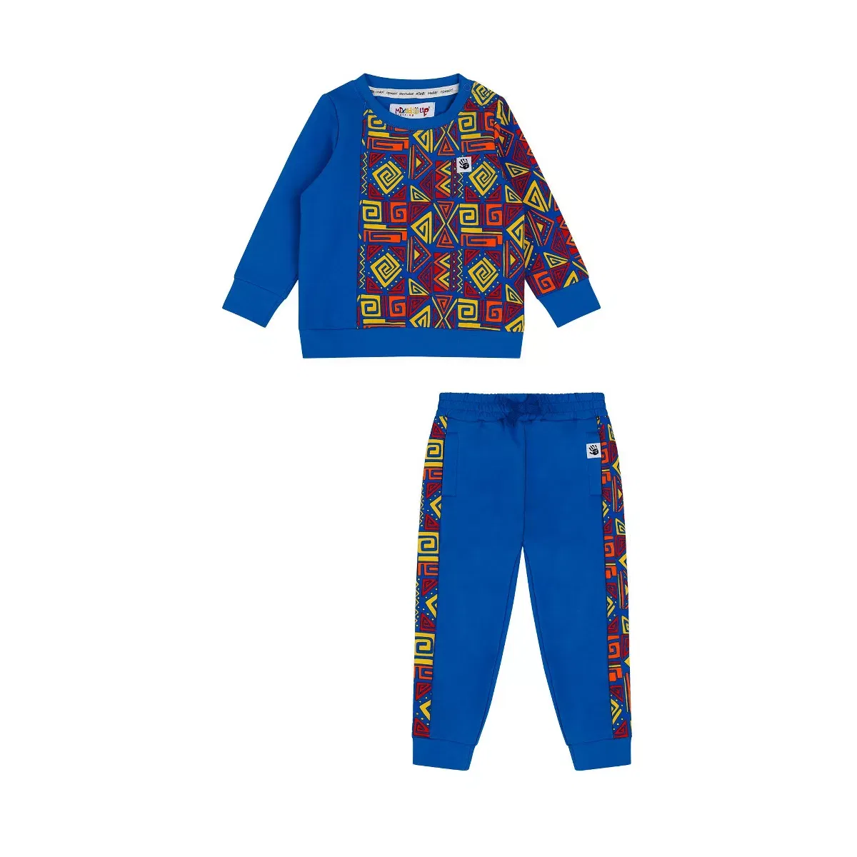 Детский комплект свитшота и джоггеров с принтом Mixed Up Clothing, Blue Multicolor