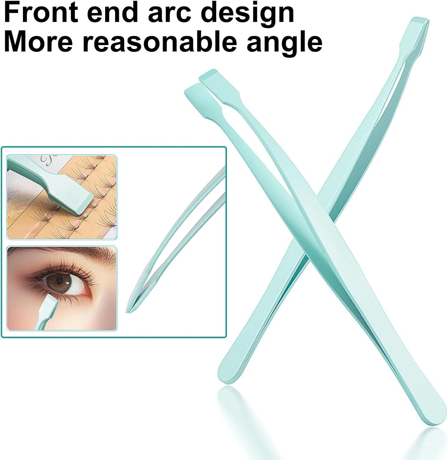 Пинцет для ресниц Wimpernapplikator, зеленый Generic — фото 4