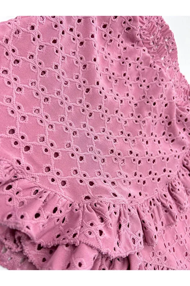 Детские шорты-юбка для девочек хлопковые Scallop By Piera, Pink — фото 3