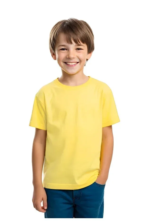 Детский комплект футболок с коротким рукавом Basics Fyk Kids, Red-Mint Green-Yellow — фото 3