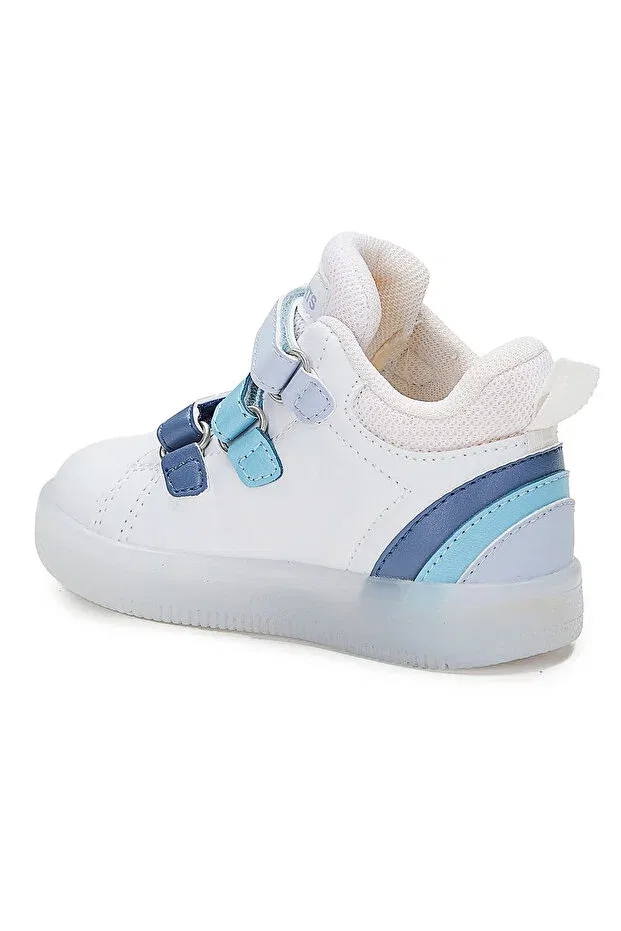 Детские ботинки для девочек с подсветкой Vicco, White - Blue — фото 3