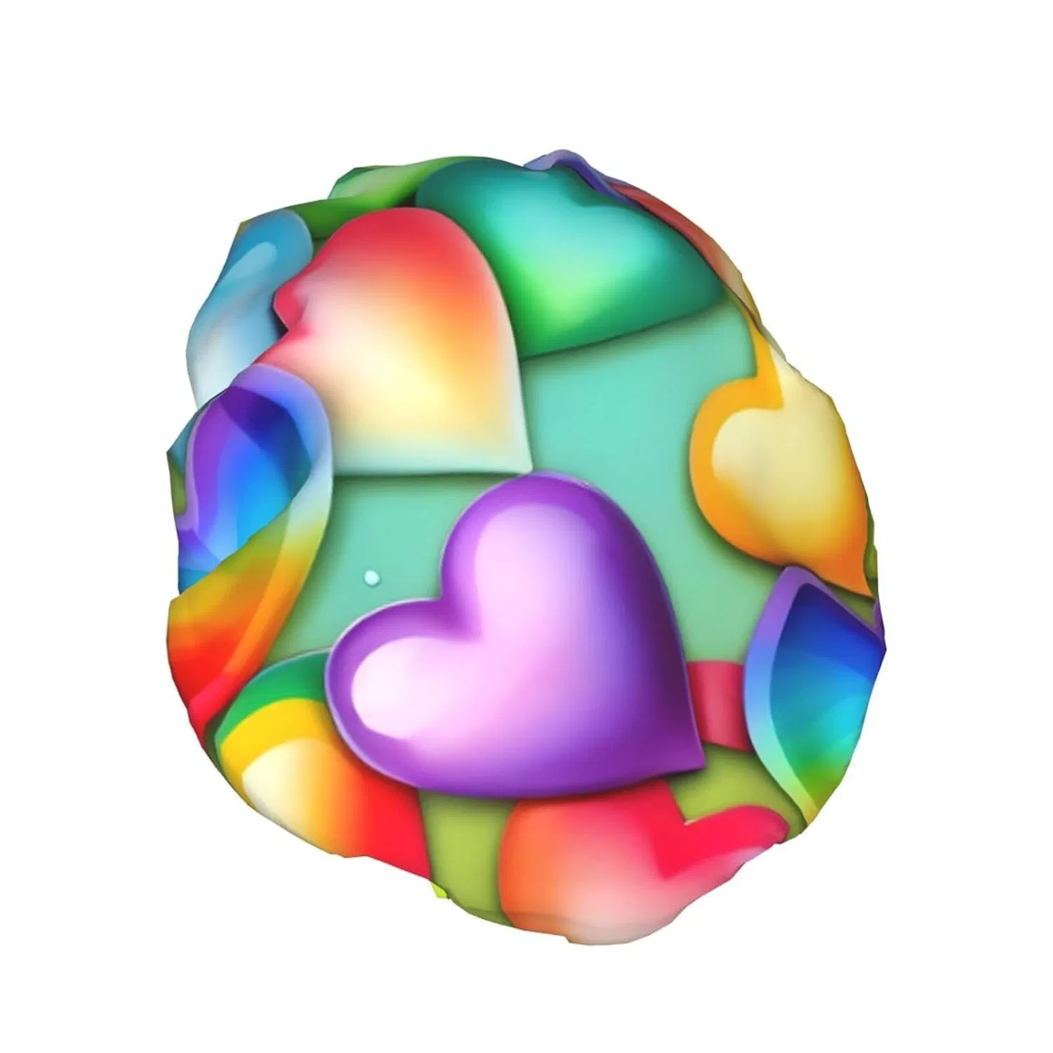 Многоразовая шапочка для душа, Double Splashproof, FRESQA, 1 шт, One Size, Rainbow Hearts — фото 2