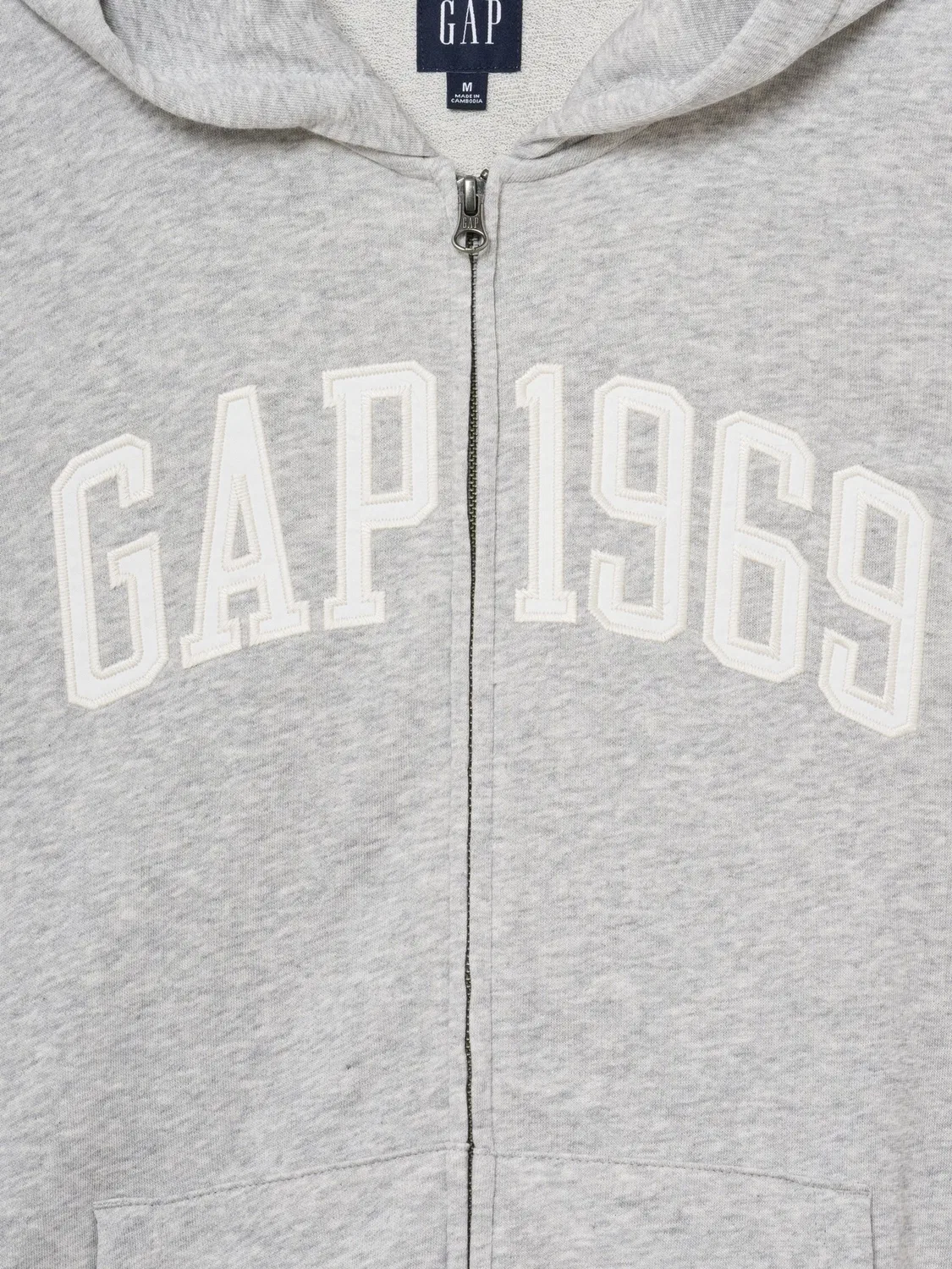 Худи на молнии Gap 1969 Logo, серый — фото 2