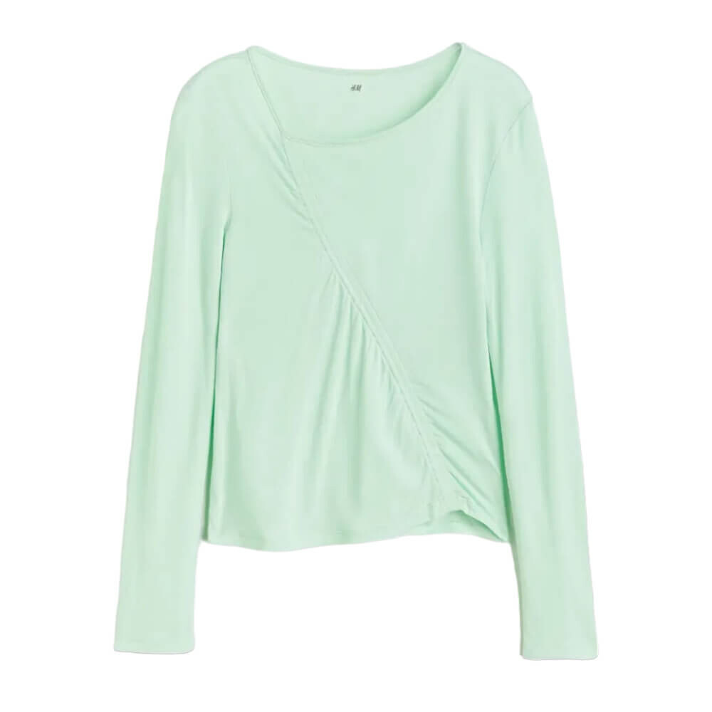 

Топ из джерси со сборками H&M, светло-зеленый