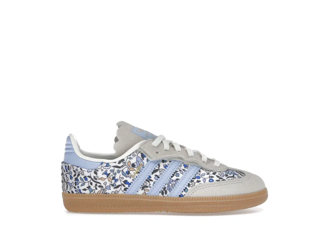 Детские кроссовки с принтом Adidas Samba OG Comfort Closure Liberty London Blue Floral Adidas, Blue Off White Gum