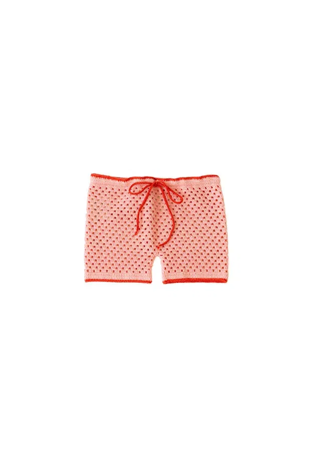 Детские шорты для девочек хлопковые Rainbow organic cotton shorts Bienvenu Baby, Pink — фото 2