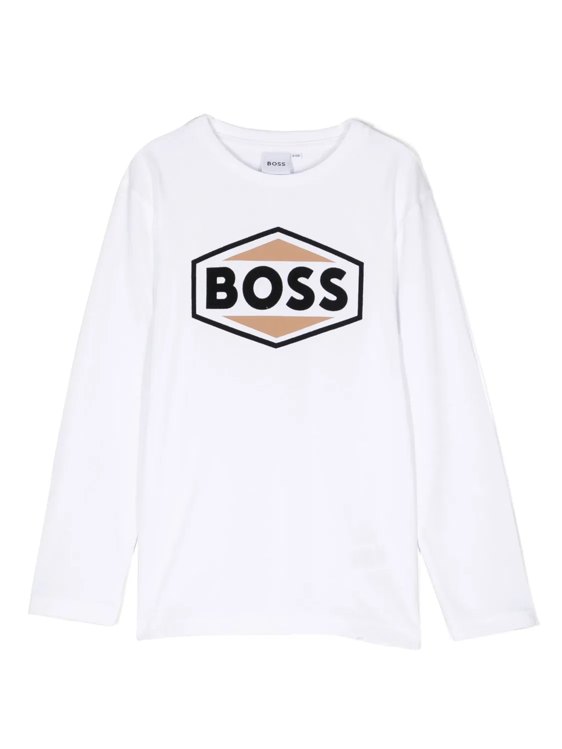 Лонгслив с логотипом BOSS, белый