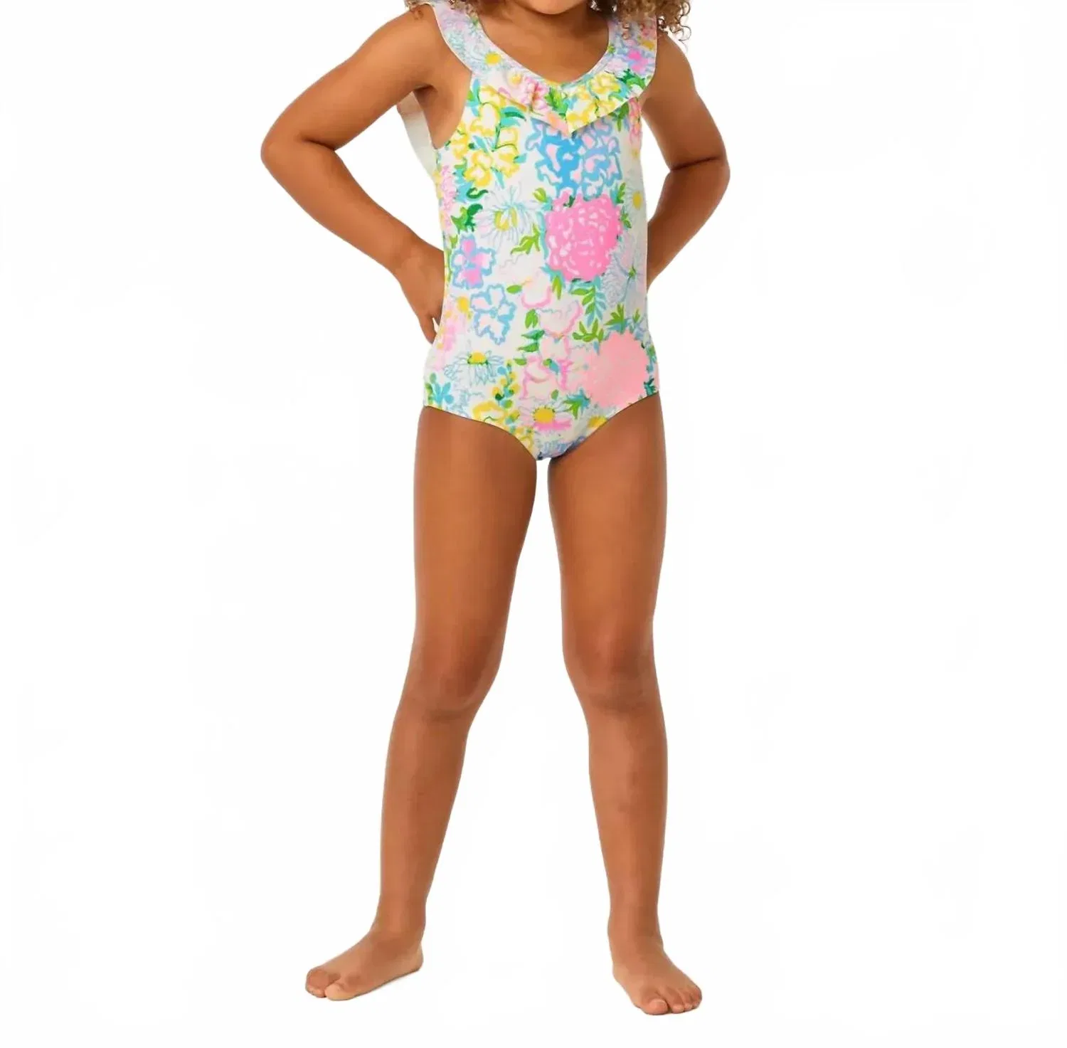Детский купальник слитный с защитой UPF 50+ Janah Swimsuit Lilly Pulitzer, Multi Lilly Garden