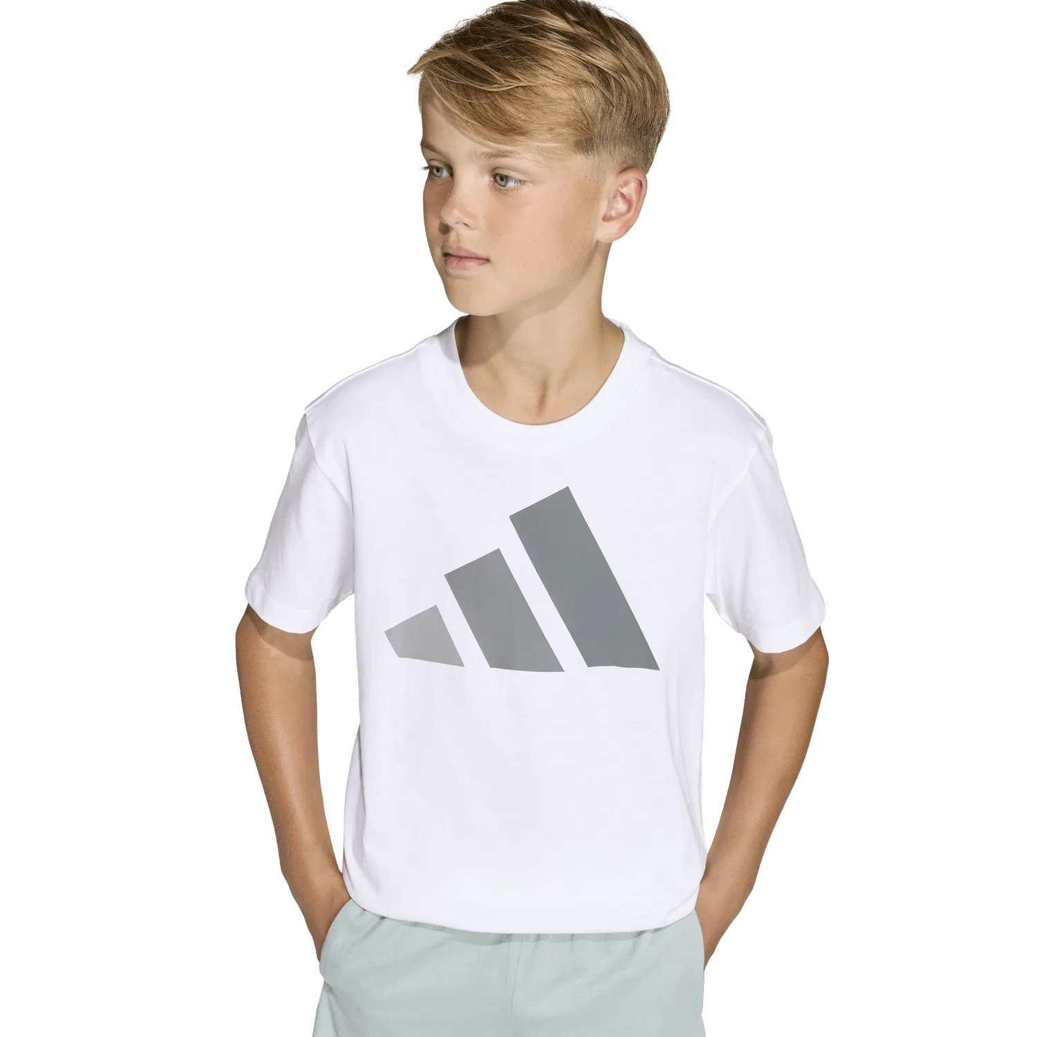 Детская футболка с коротким рукавом Adidas, белый — фото 3