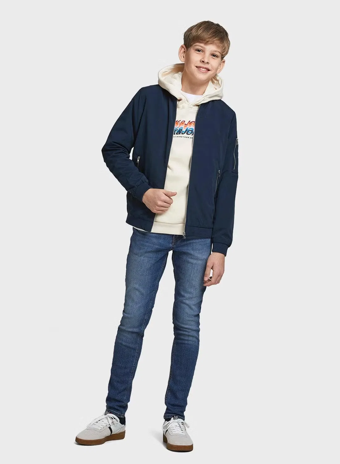 Куртка на молнии для мальчиков Jack & Jones Junior, темно-синий