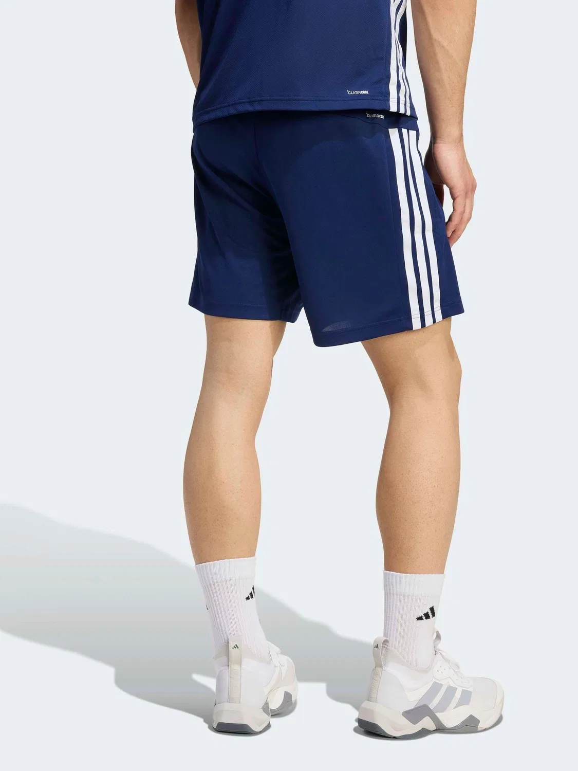 Шорты тренировочные Workout Essentials Base 3-Stripes Pique adidas, синий — фото 2