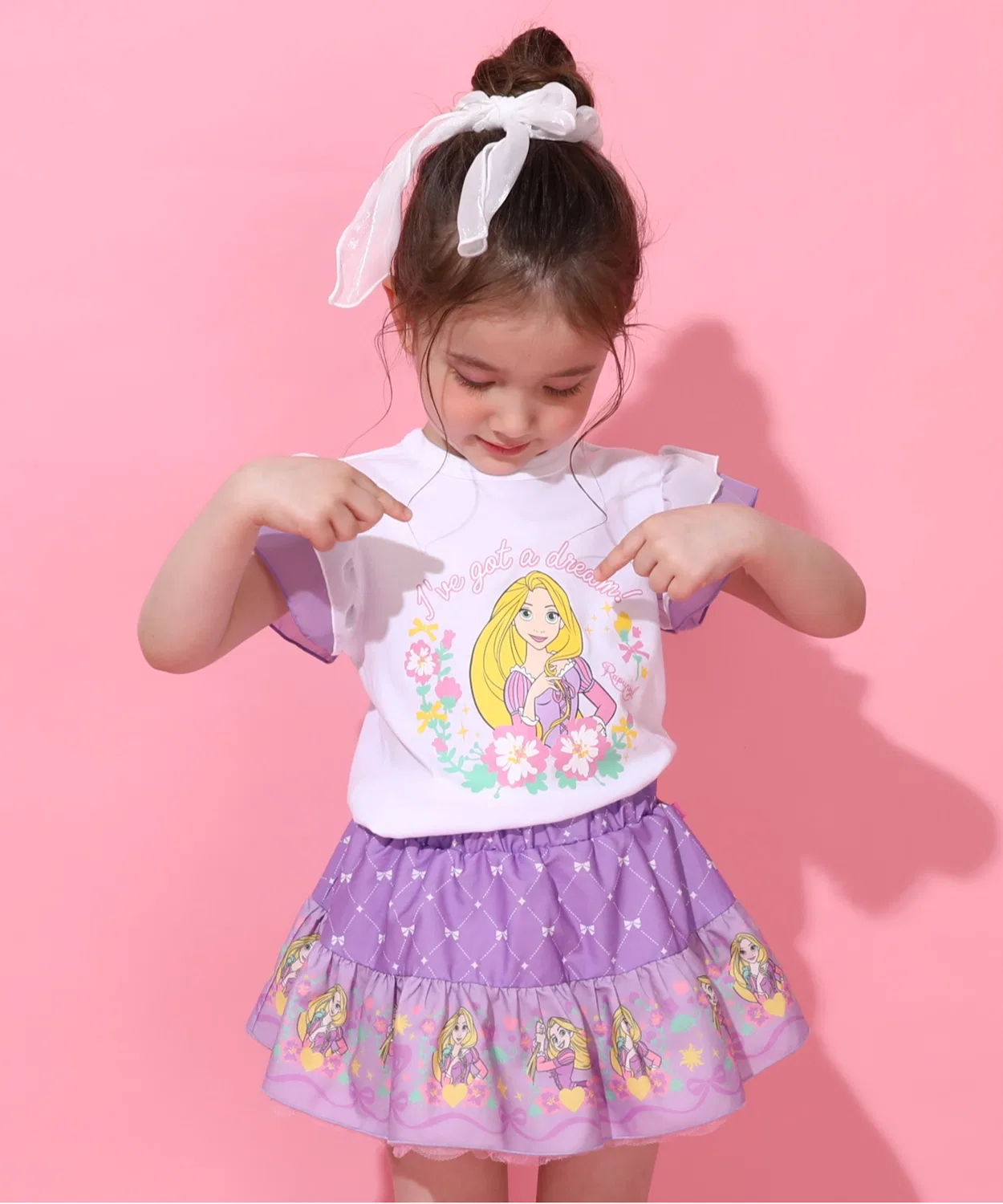Детская футболка с принтом Disney Princess BABYDOLL, Yellow — фото 3