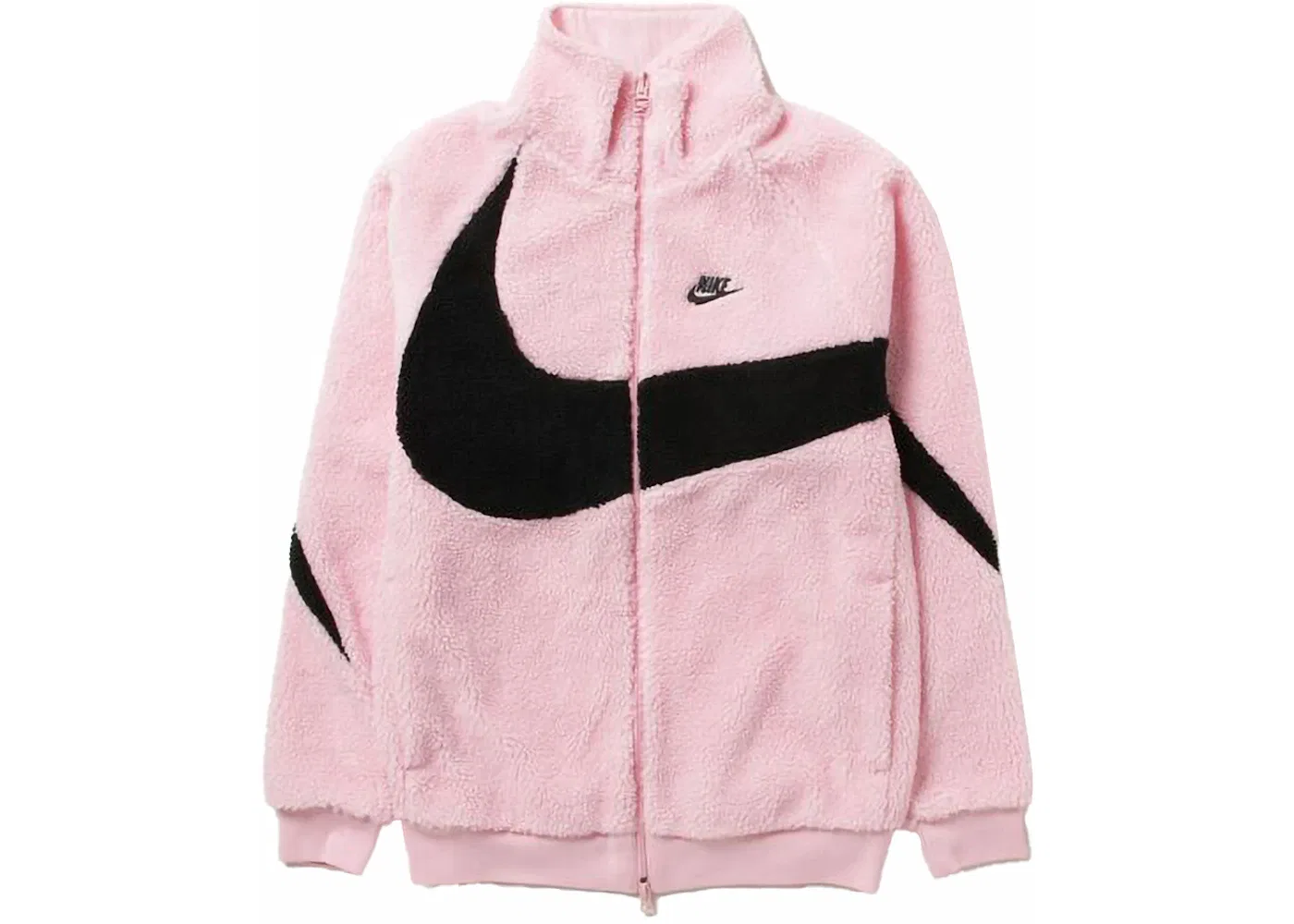Мужская куртка с принтом Nike Sportswear Big Swoosh Reversible Boa Jacket, Soft Pink/Black