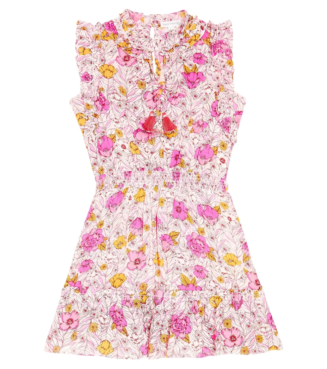 Платье в цветочек Triny Poupette St Barth Kids, розовый