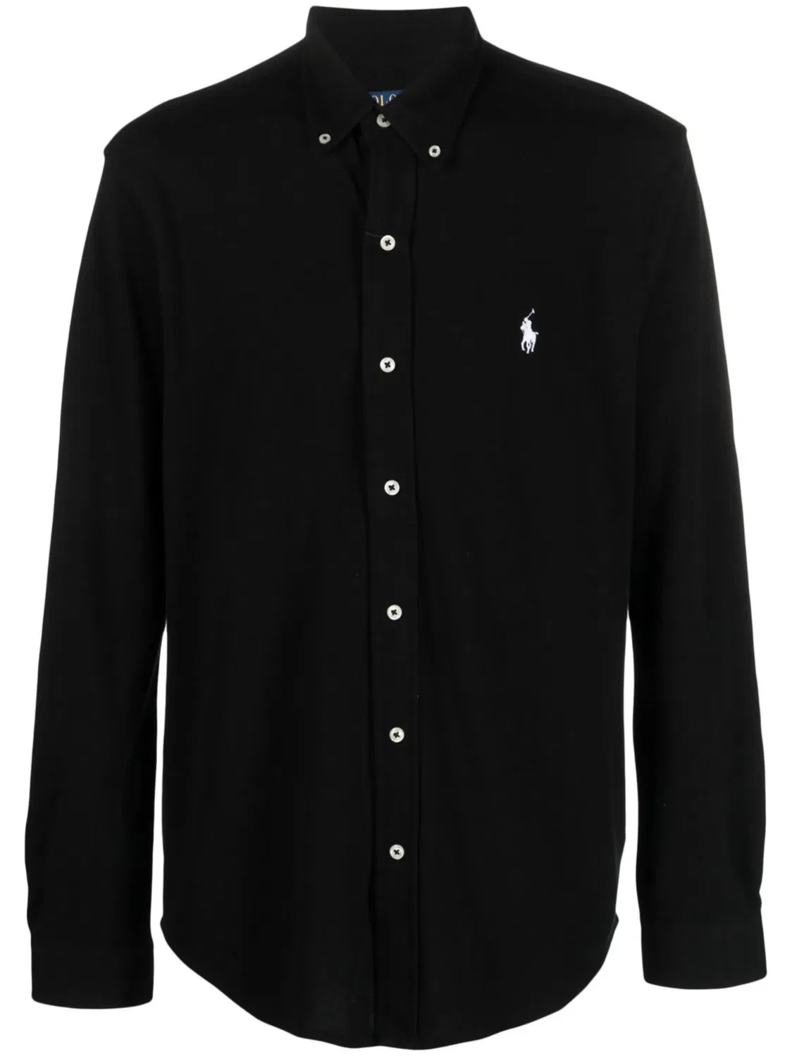 Рубашка с пуговицами и воротником Pony Polo Ralph Lauren, черный