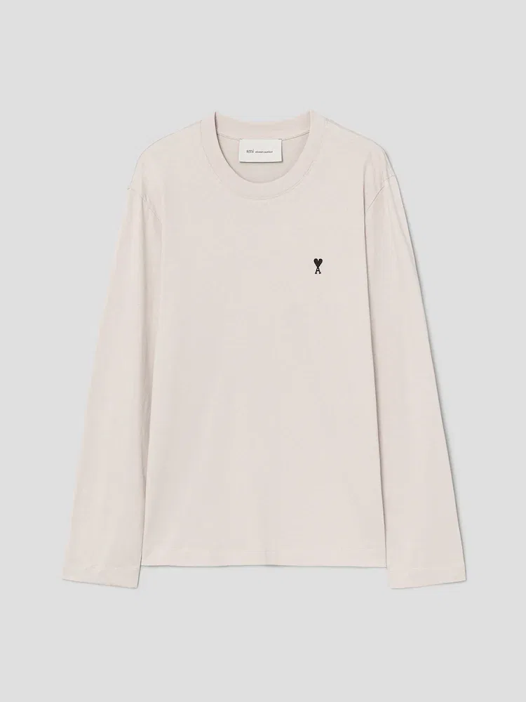 Футболка с логотипом Ami De Coeur AMI PARIS, Beige