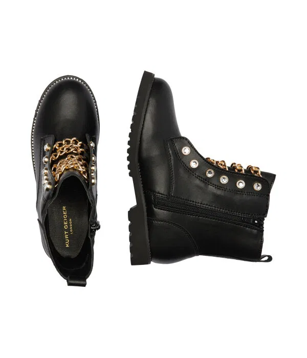 Детские кожаные сапожки для девочек Kurt Geiger, черный — фото 3