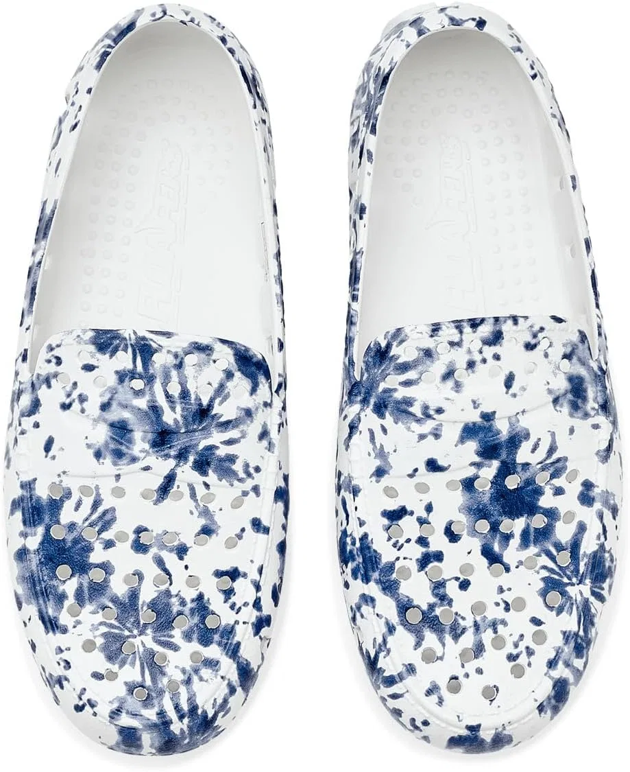 Детские туфли-лоферы для мальчиков с принтом Prodigy Driver Floafers, Navy Tie Dye/Bright White — фото 2