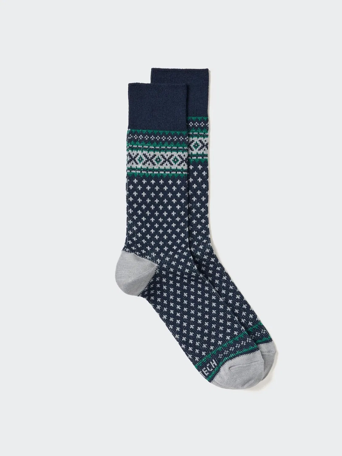 Носки Uniqlo Heattech Fairisle, для повседневной носки, темно-синий