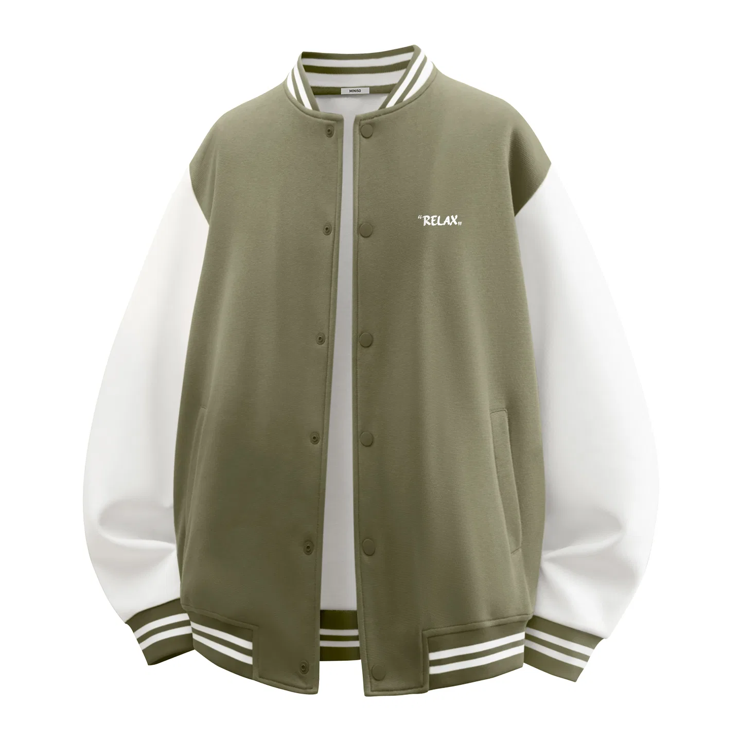 Детская бейсбольная куртка Unisex Baseball Collar Moderate Straight Fit MINISO, Palm Green