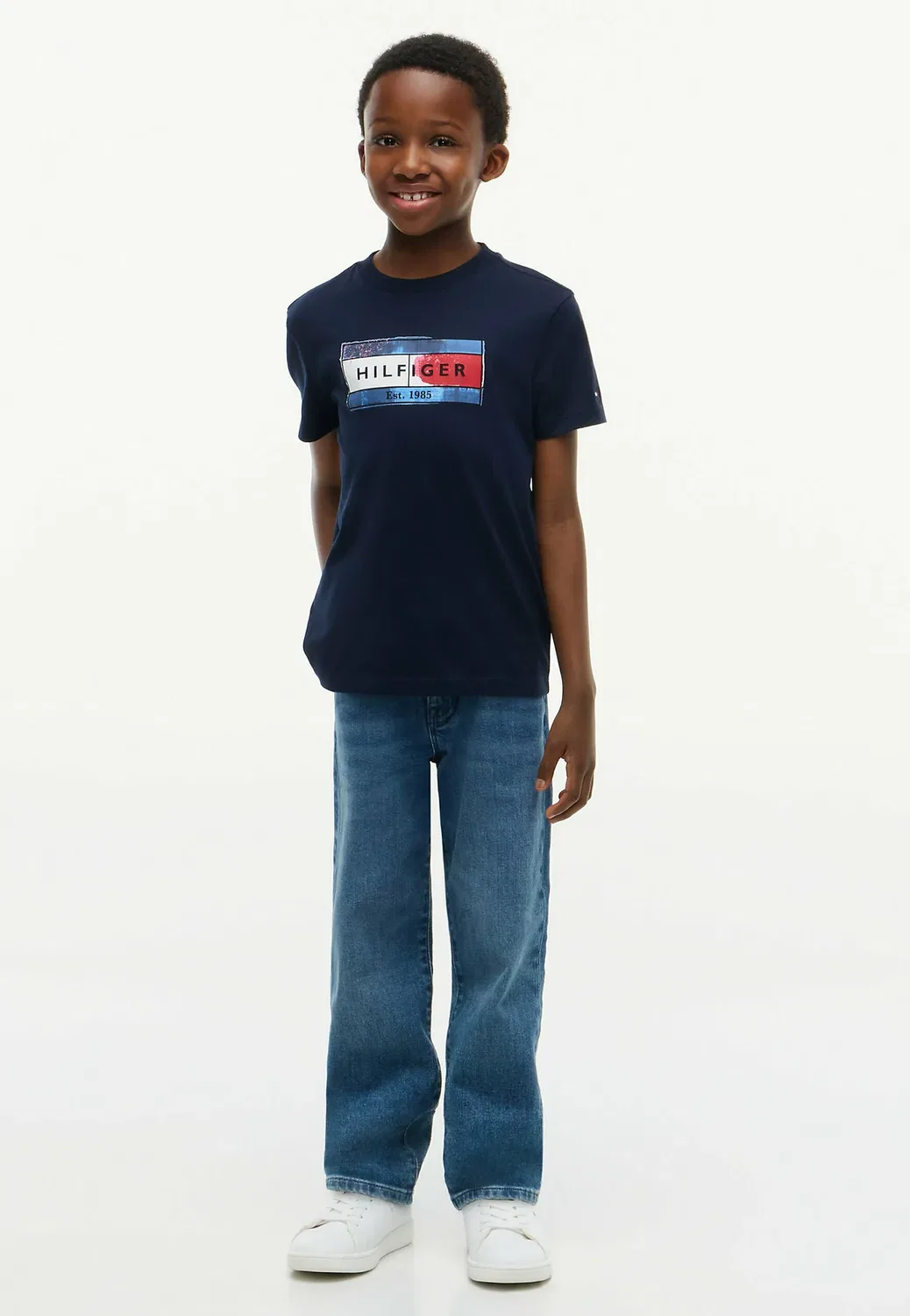 Футболка унисекс с принтом флага от Hilfiger Tommy Hilfiger, Dark Blue