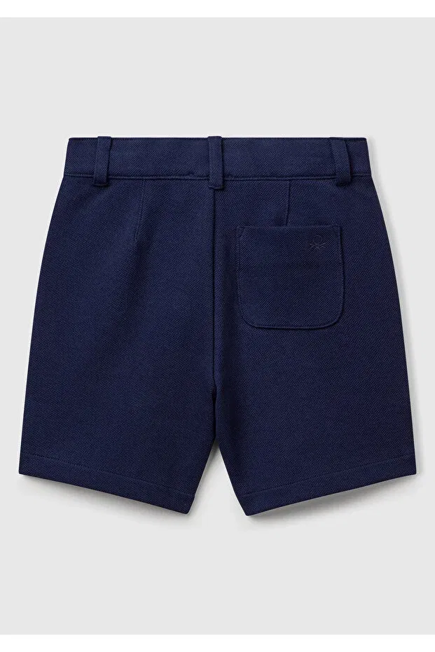 Детские шорты-бермуды для мальчиков хлопковые United Colors Of Benetton, Navy Blue — фото 2