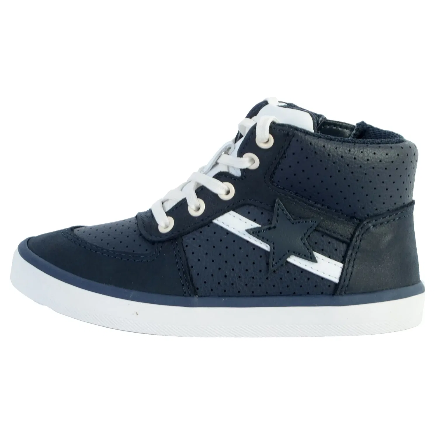 Кроссовки высокие кожаные для детей City Flake Clarks, синий