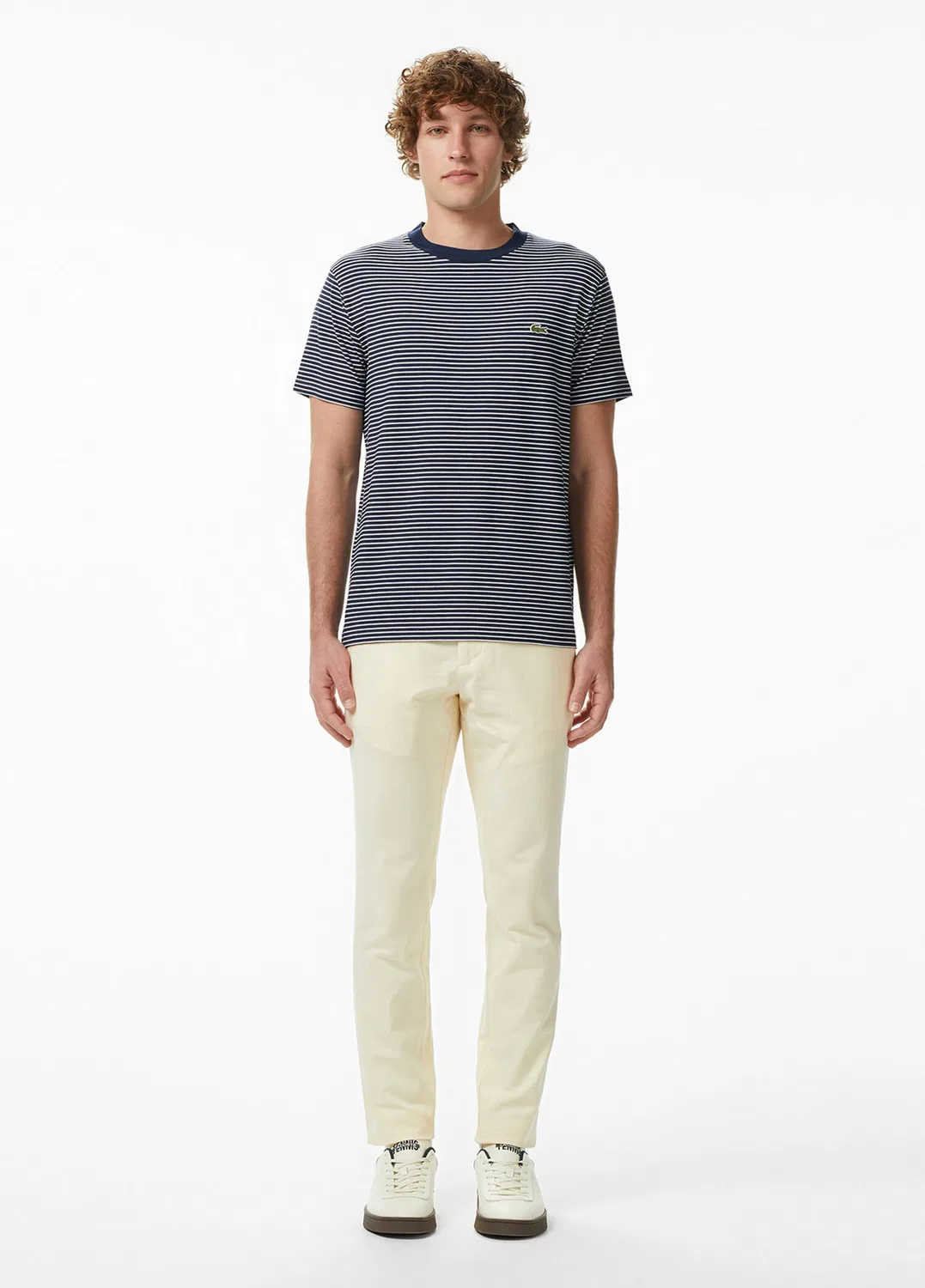Футболка Lacoste полосатая Regular Fit, темно-синий — фото 4