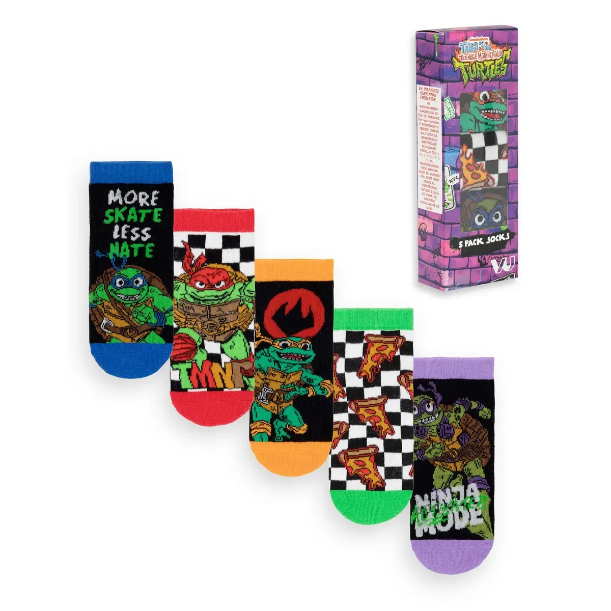 Детские носки с принтом More Skate Less Hate, Teenage Mutant Ninja Turtles, Multi