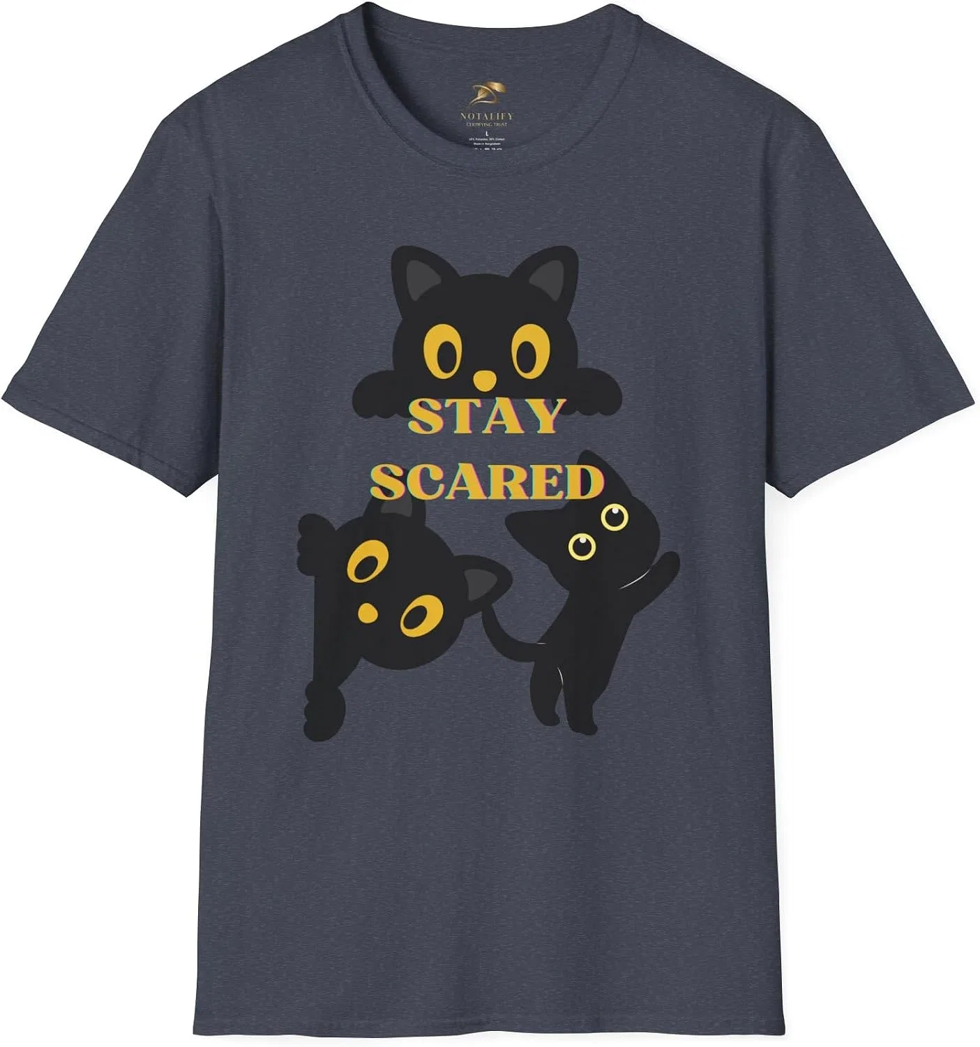 Футболка с принтом кошачьих глаз NOTALIFY, Heather Navy