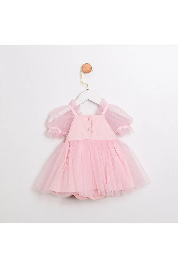 Детский комбинезон для девочек с пайетками Ministok, Pink — фото 2