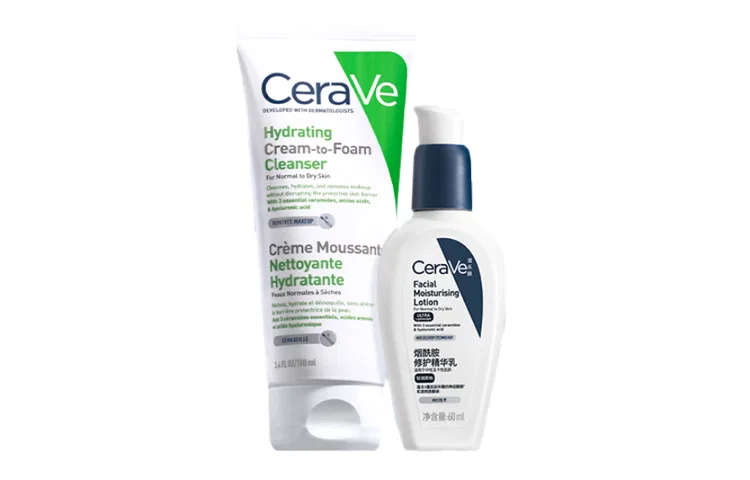 Набор для ухода за кожей CeraVe, 2 предмета, PM Lotion 60мл + Green Ammonia Bubbles Cleanser 100мл, CeraVe