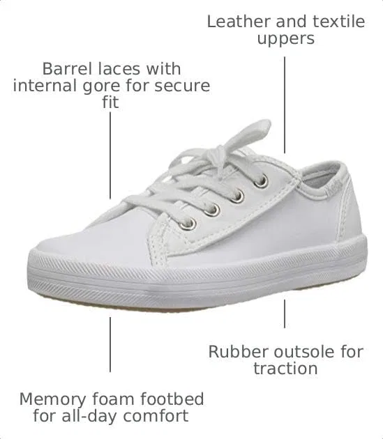 Детские кроссовки для девочек Keds Kickstart Core, White Leather — фото 3