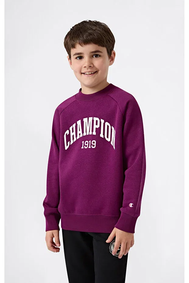 Детские свитшот для девочек с принтом State of play crewneck sweatshirt Champion, Pembe-36