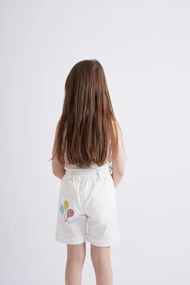 Детские шорты для девочек хлопковые Oliven The Kid, White — фото 2