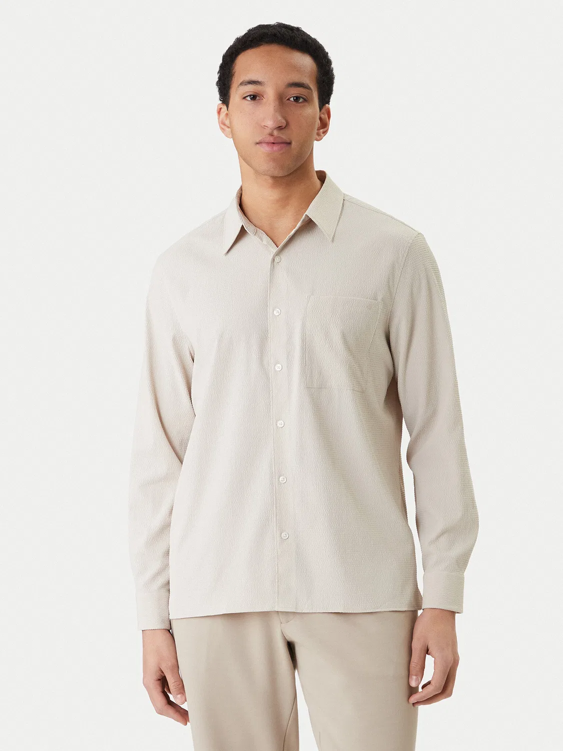Мужская рубашка классического кроя Calvin Klein, бежевый