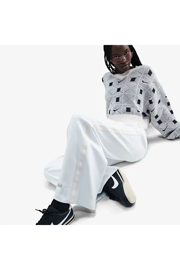 Женские спортивные брюки с высокой талией Naomi Osaka High-Waisted Loose Knit Pant'S Summit White Nike, White — фото 3