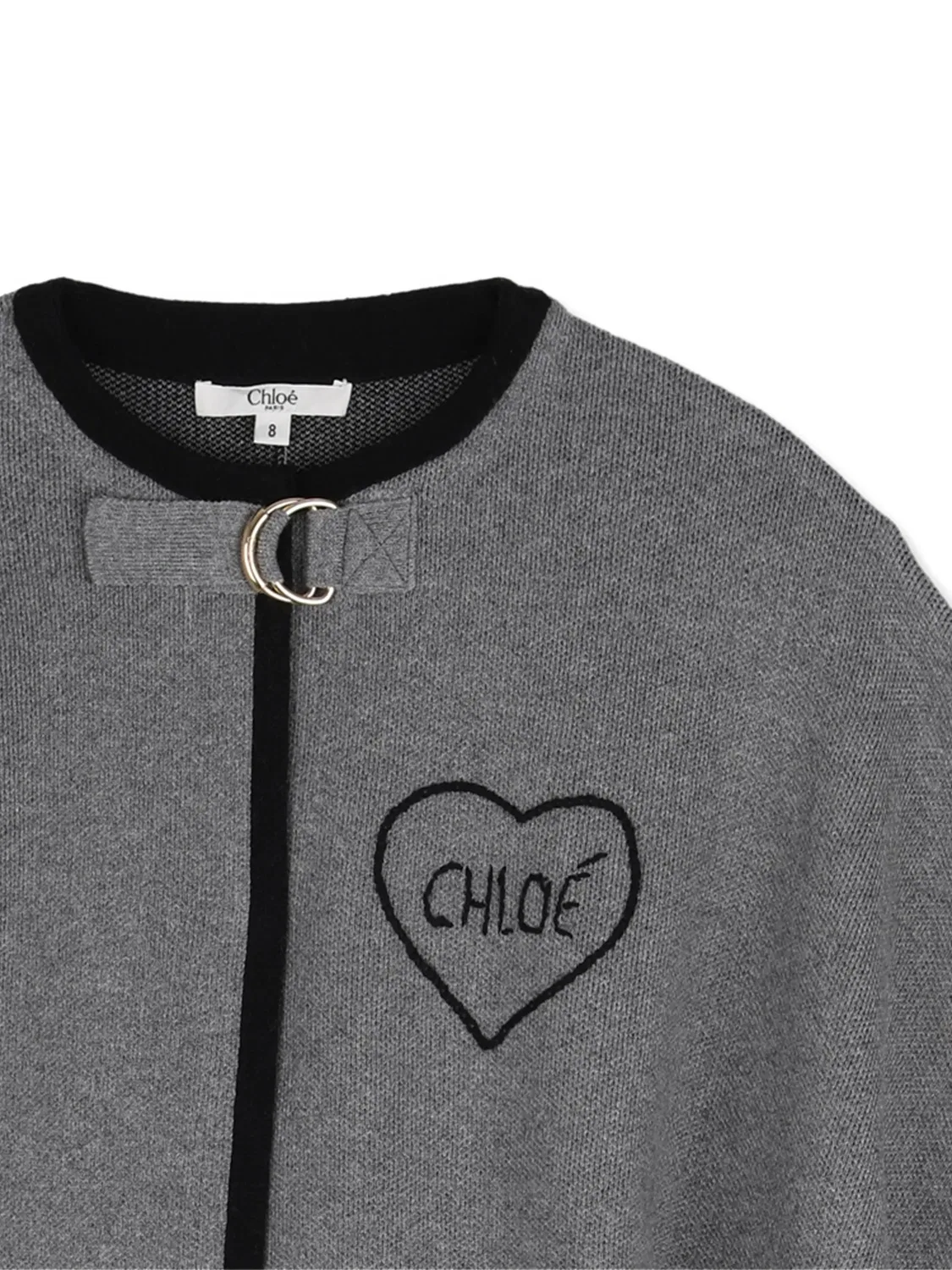 Кейп с вышивкой Chloé Kids, серый — фото 3