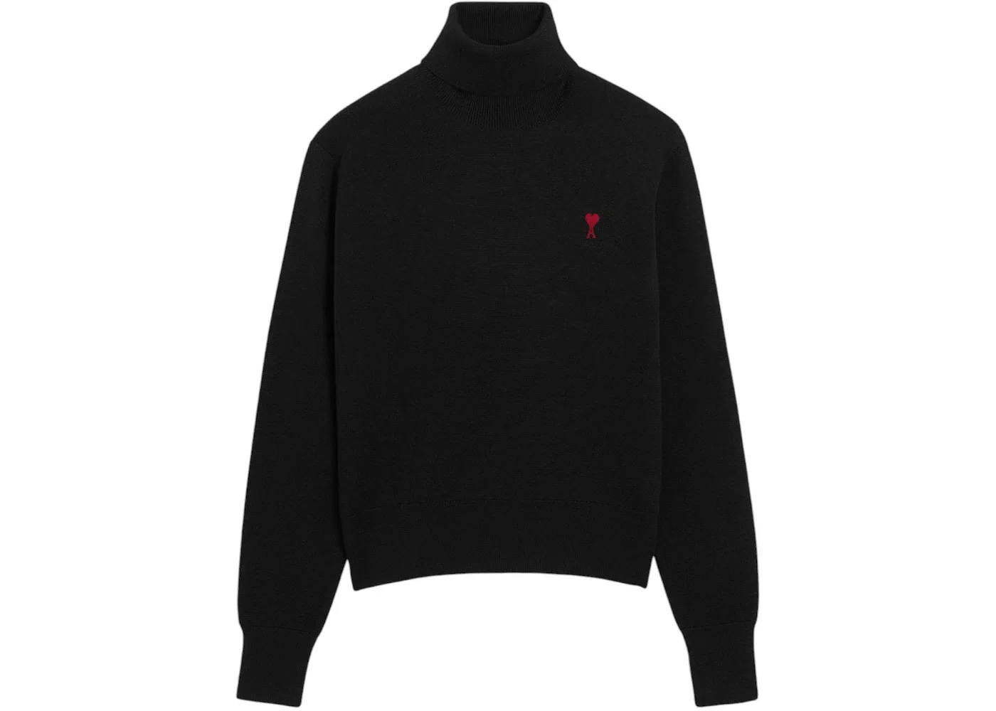 Женский свитер с высоким воротником Sweater Ami Paris, Black/Red