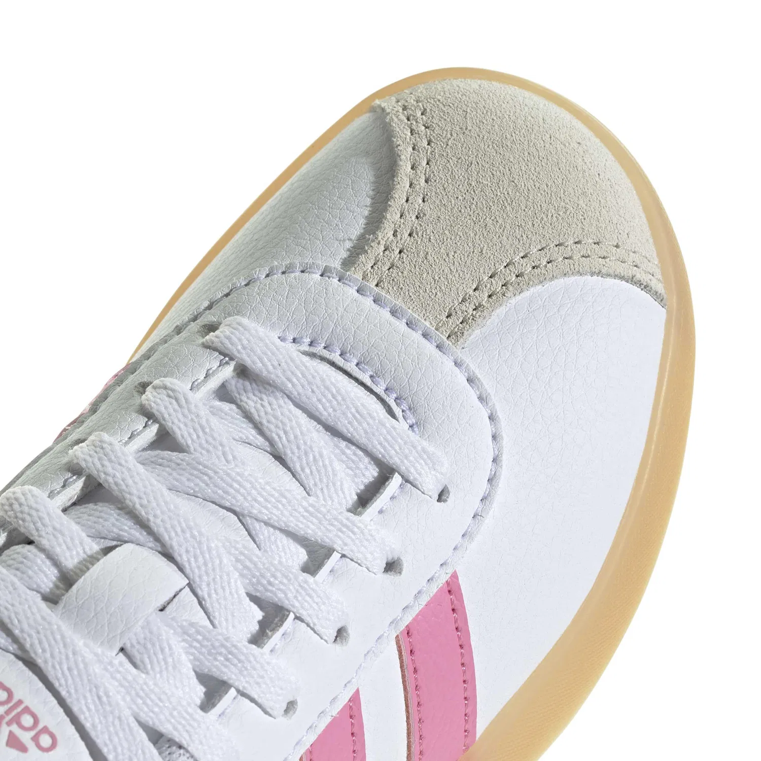 Детские кроссовки для мальчиков с полосками Vl Court 3.0 Kids Adidas, Ftwr White Bliss Pink Alumina — фото 4