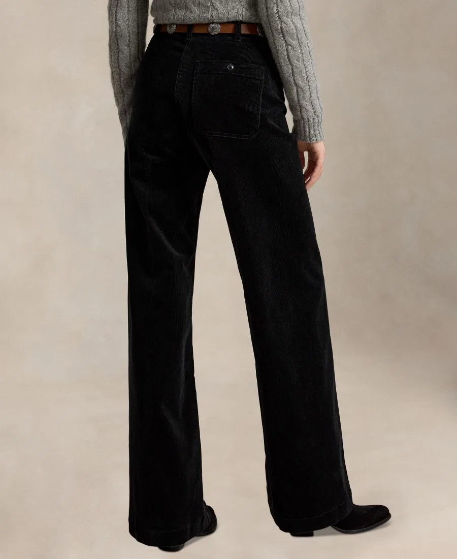 Женские вельветовые брюки-клеш Beaton Corduroy Flared Pants Polo Ralph Lauren, Polo Black — фото 4