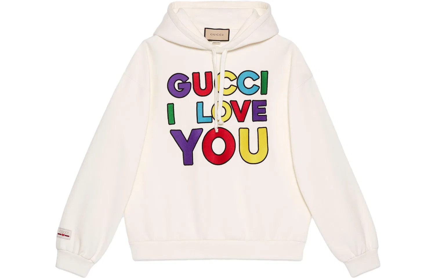 Свитшот с капюшоном GUCCI Regular, мужской, Ecru