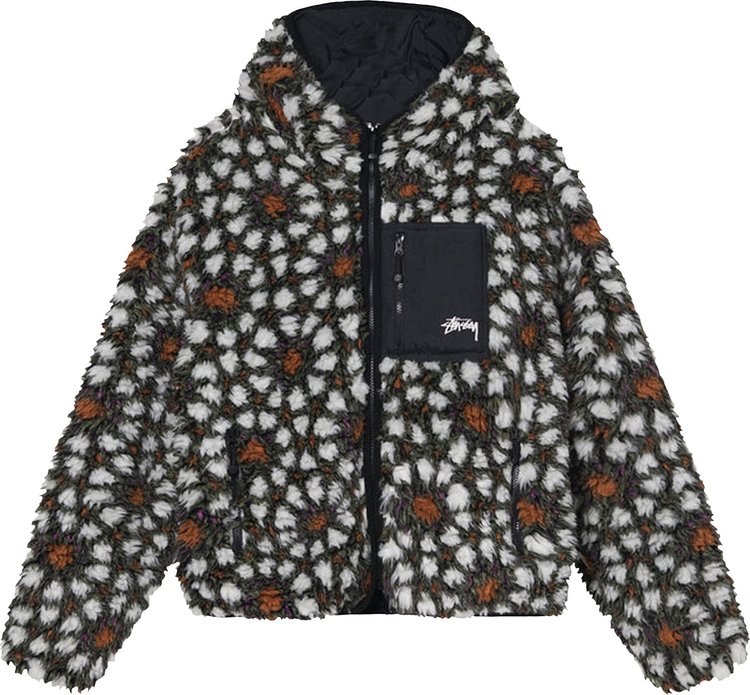 Куртка Stussy Pattern Sherpa Jacket 'Natural', кремовый - фото