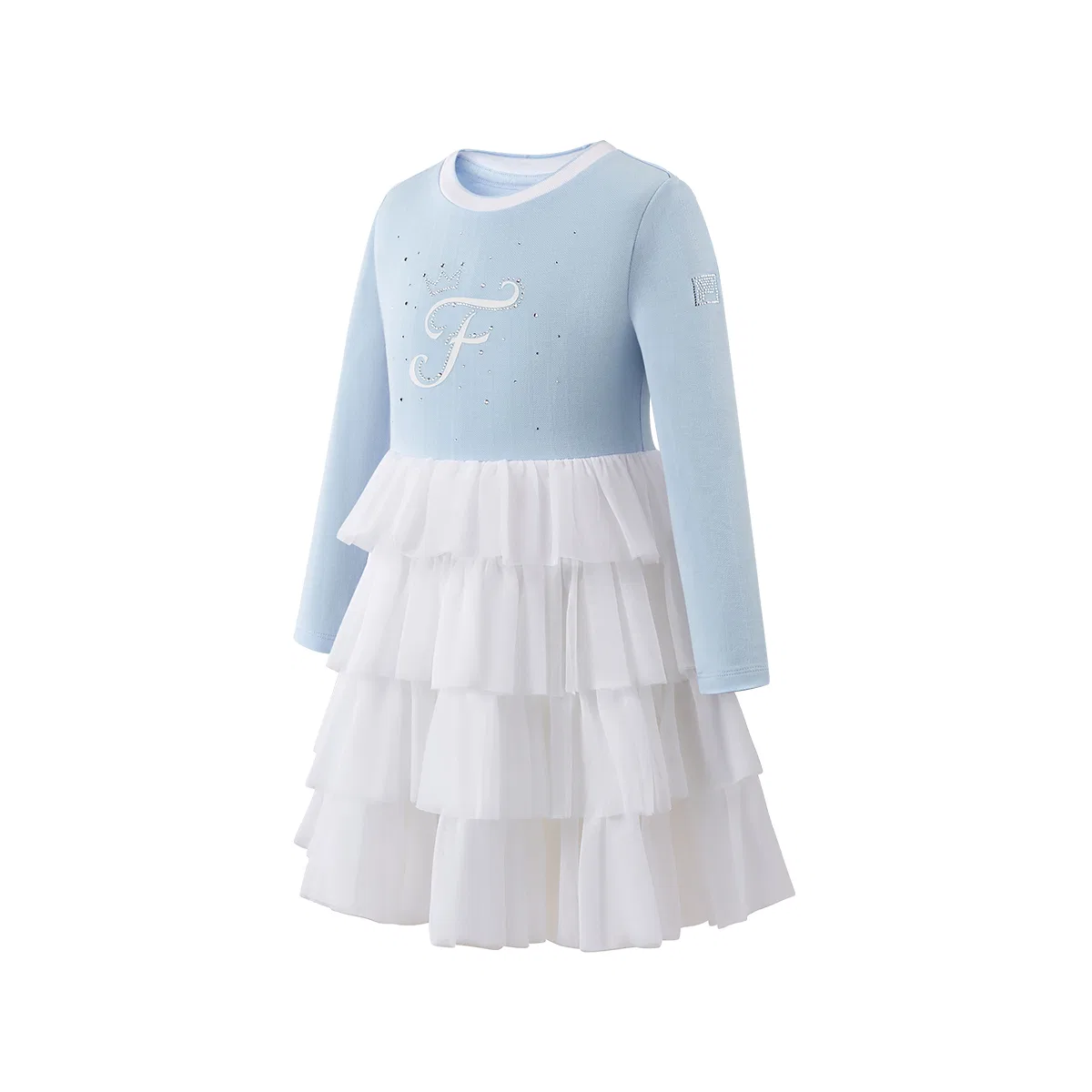 Детское платье для девочек с круглым вырезом Миди Sky Clear Blue FILA KIDS