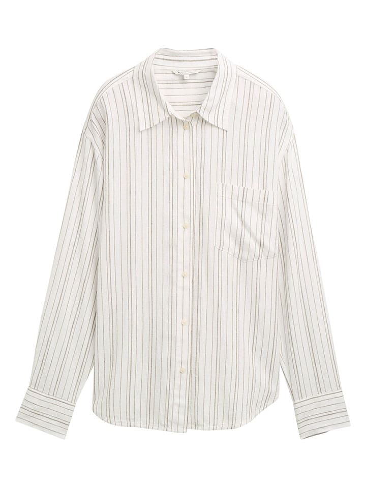 

TOM TAILOR Denim Рубашка кремового/оливкового цвета