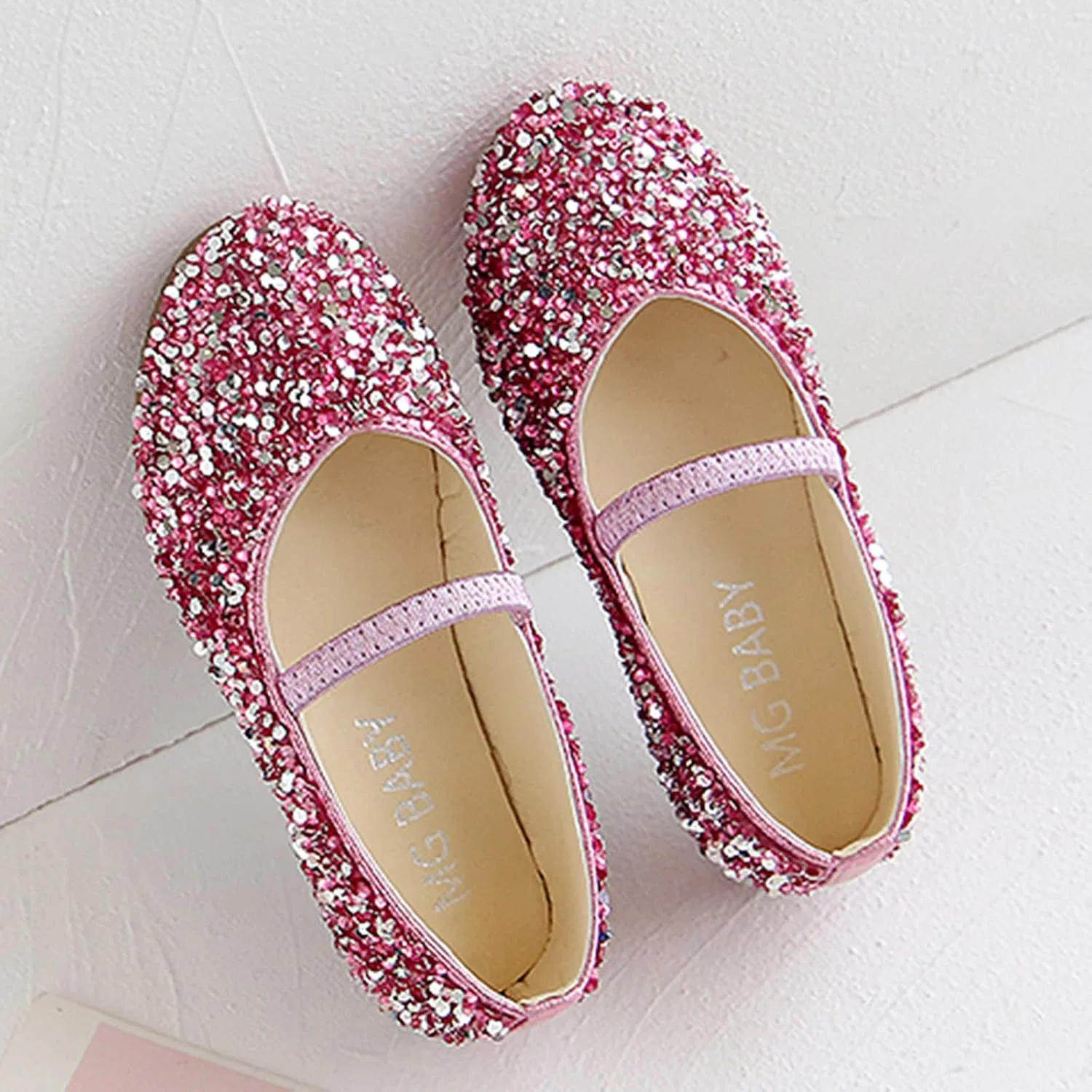 Детские туфли Мэри Джейн с блестками Bridesmaids Rhinestones для девочек, Pink — фото 3