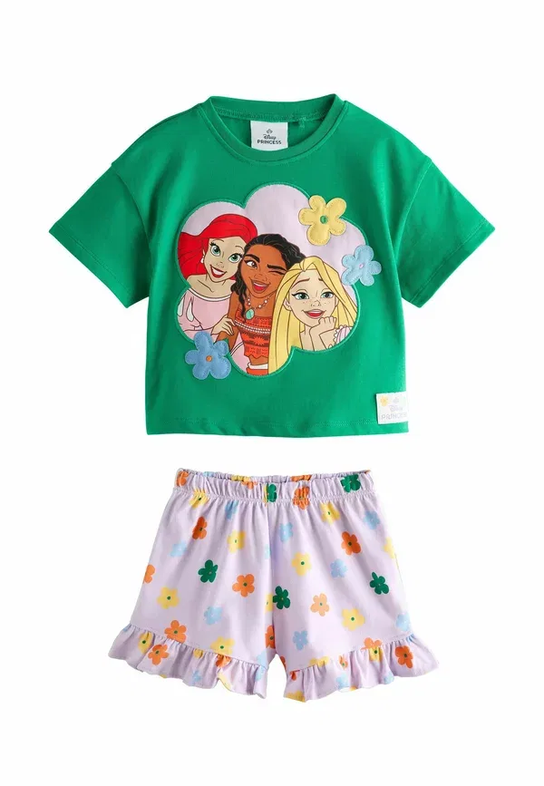 Комплект шорт и брюк с принтом Disney Princess Regular fit Next green, зеленый