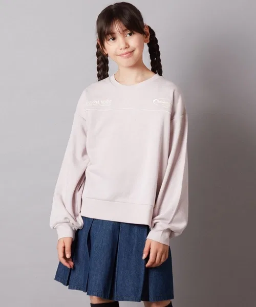 Детский свитшот с принтом и отделкой лентами a.v.v, Light Pink