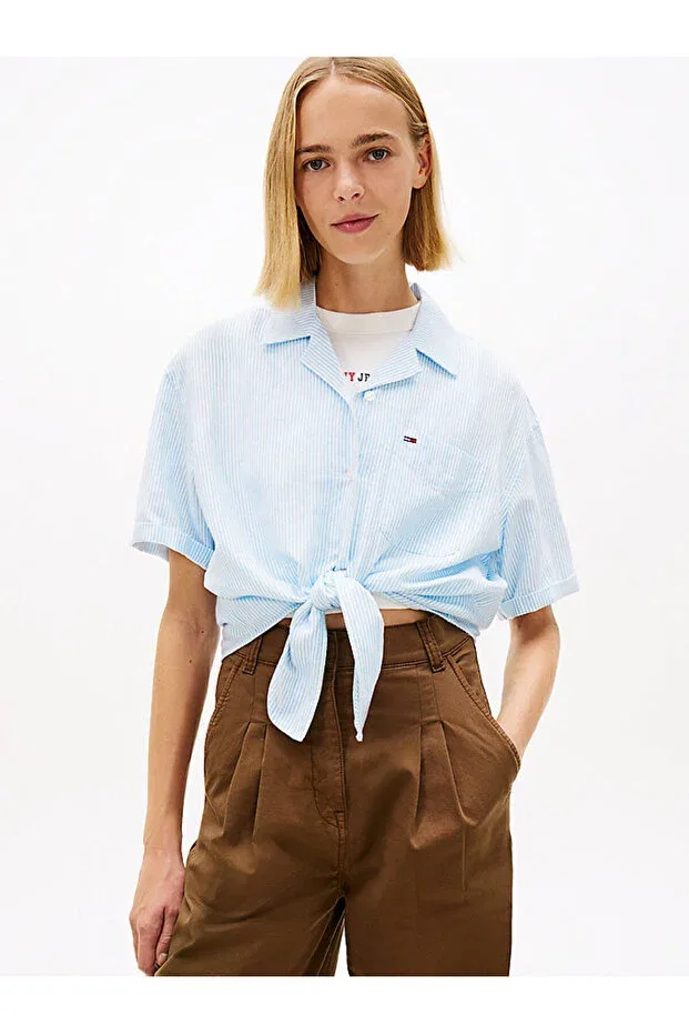 Женская рубашка с принтом Tommy Hilfiger, Blue - Pink