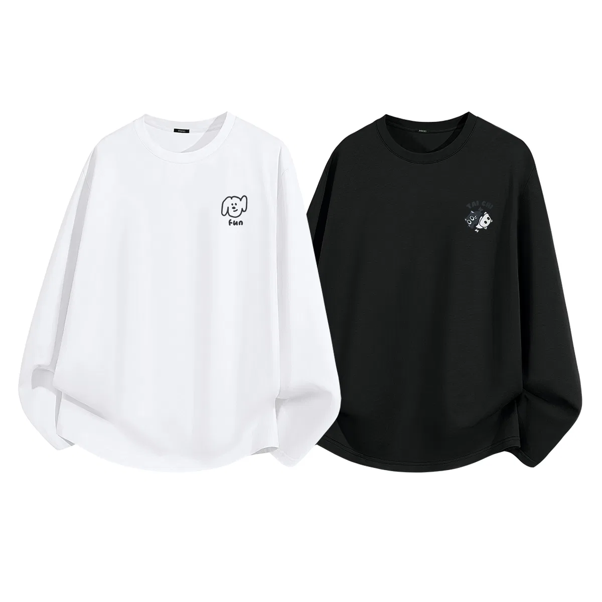 Детская футболка с принтом Miniso, [2 Pack] Black (Ma Xiu Dog Journal Chest Logo)+Black (B Tai Chi Cat Chest Logo) — фото 3
